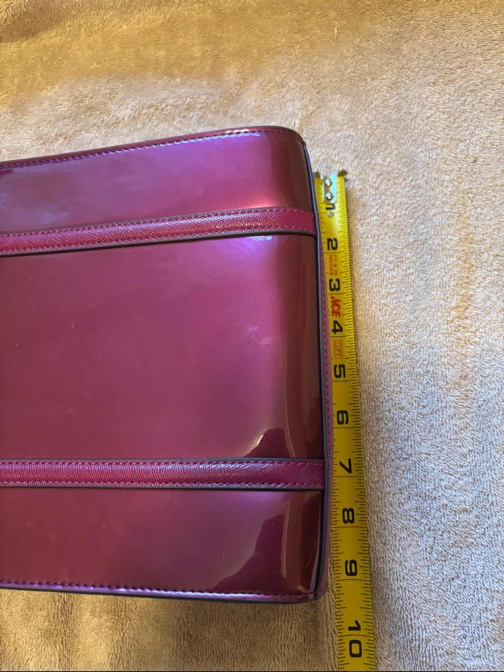 Kate Spade New York Kenzie Small Tote Dark Raspberry Patent Leather - Picture 12 of 16
